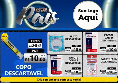 Modelo de Encarte para Encarte A4 Horizontal com o tema Sorteio Dia Dos Pais para Embalagens