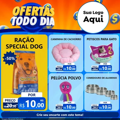 Modelo de Rede Social para Feed Facebook com o tema Ofertas Todo Dia para Pet Shop