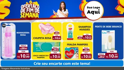 Modelo de TV para TV Horizontal com o tema Ofertaço de Fim de Semana para Bebês