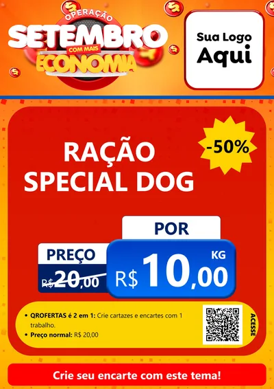 Modelo de Cartaz para Cartaz A4 Vertical com o tema Operação Setembro Com Muita Economia para Pet Shop