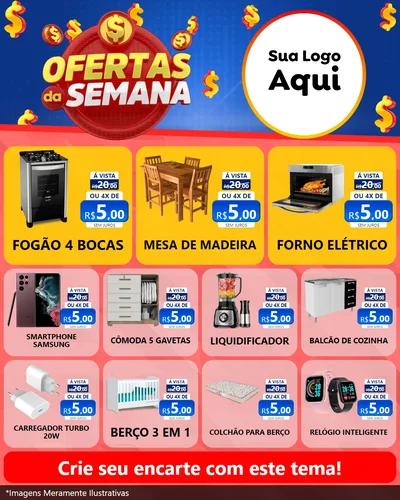 Modelo de Rede Social para Feed Instagram com o tema Ofertas Da Semana para Móveis e Eletro