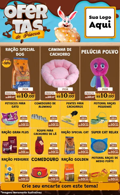 Modelo de Encarte para Encarte Grande com o tema Ofertas de Páscoa para Pet Shop