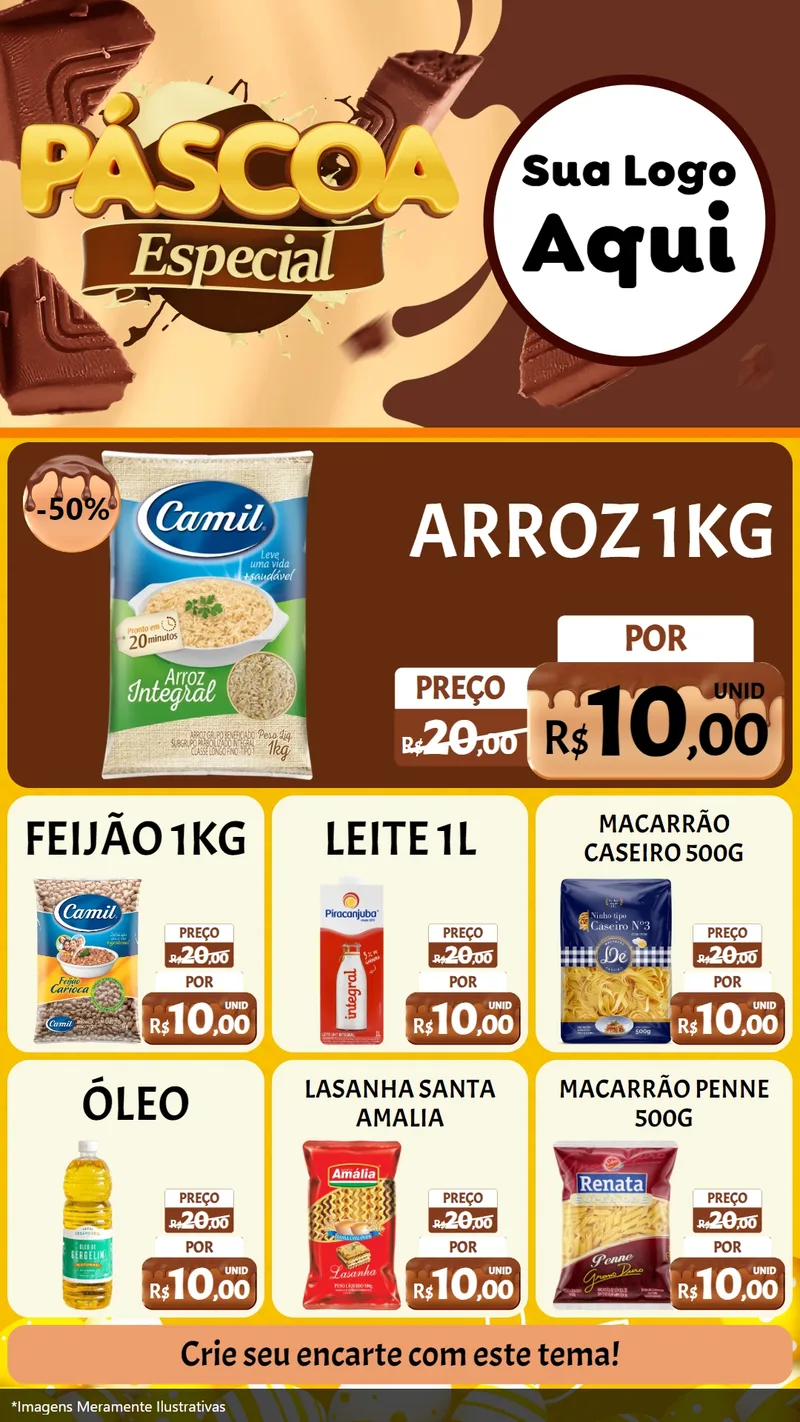 Modelo de Rede Social para Stories com o tema Páscoa Especial para Supermercado
