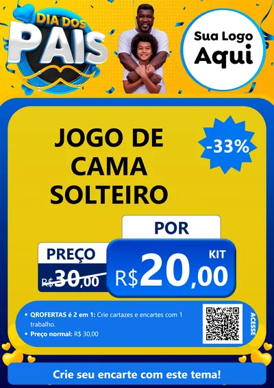 Modelo de Cartaz para Cartaz A4 Vertical com o tema Dia dos Pais para Cama, Mesa e Banho