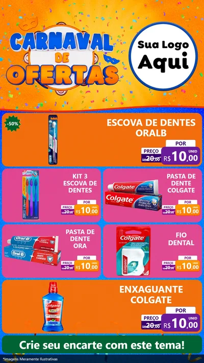 Modelo de TV para TV Vertical com o tema Carnaval de Ofertas para Higiene Pessoal
