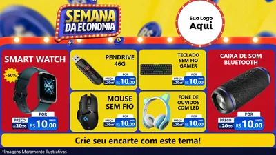 Modelo de TV para TV Horizontal com o tema Semana da Economia para Informática