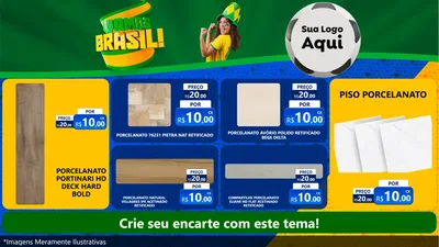 Modelo de TV para TV Horizontal com o tema Vamos Brasil - Copa para Pisos e revestimentos