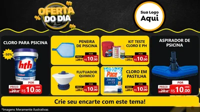 Modelo de TV para TV Horizontal com o tema Oferta Do Dia para Produtos para Piscina
