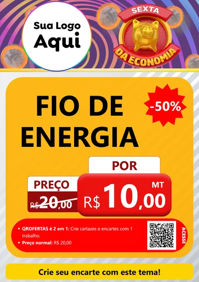 Modelo de Cartaz para Cartaz A4 Vertical com o tema Sexta da Economia para Materiais Elétricos