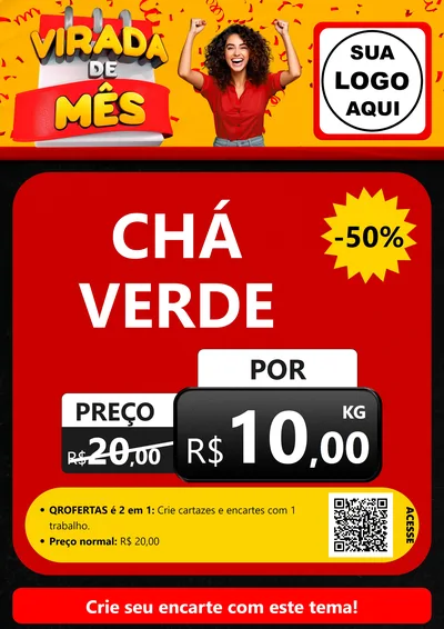 Modelo de Cartaz para Cartaz A4 Vertical com o tema Virada de Mês para Produtos Naturais