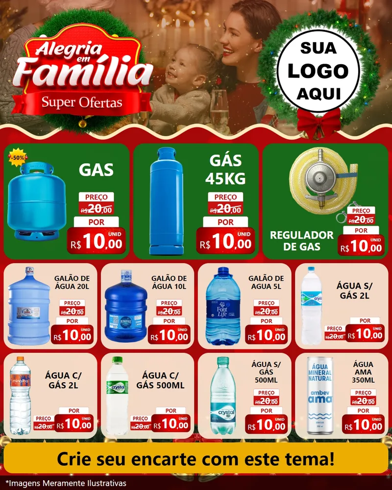 Modelo de Rede Social para Feed Instagram com o tema Alegria Em Família - Super Ofertas para Água e gás