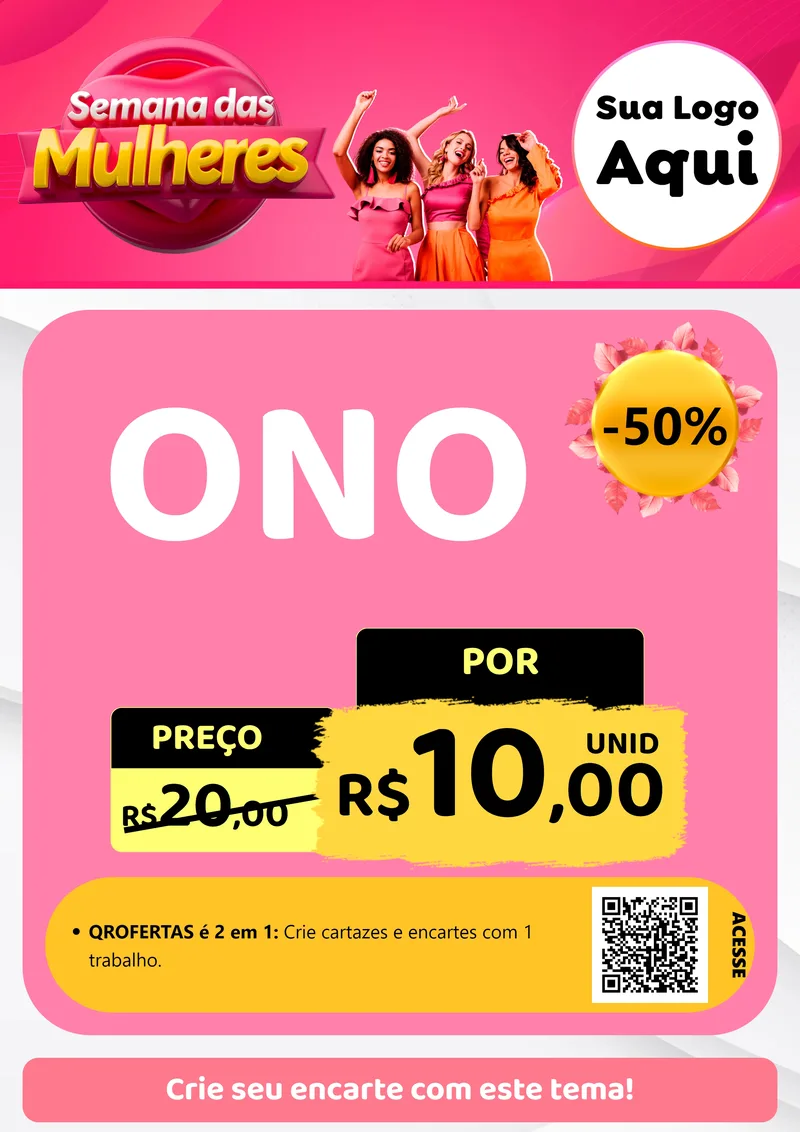 Modelo de Cartaz para Cartaz A4 Vertical com o tema Semana das Mulheres para Óticas