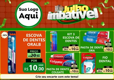 Modelo de Encarte para Encarte A4 Horizontal com o tema Julho Imbatível para Higiene Pessoal
