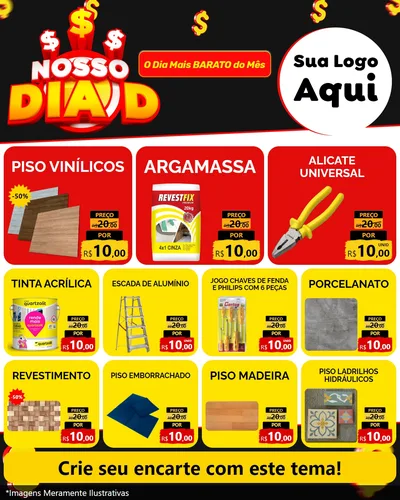 Modelo de Rede Social para Feed Instagram com o tema Nosso Dia D para Material para Construção