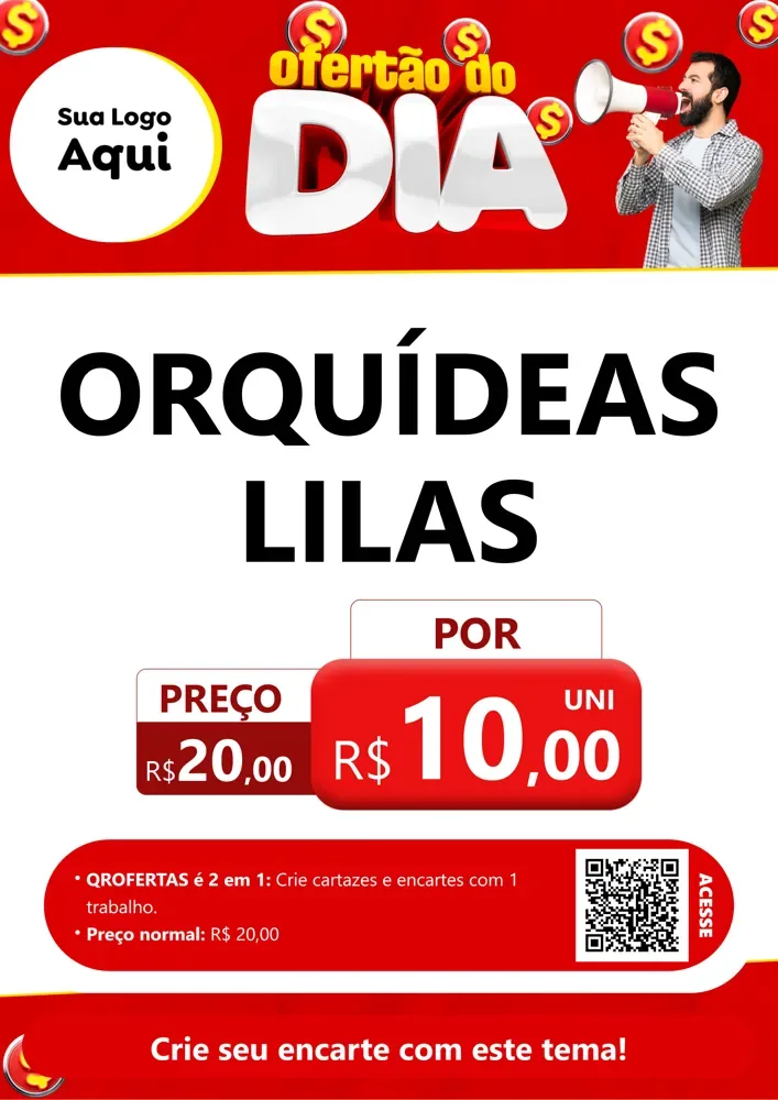 Modelo de Cartaz para Cartaz A4 Vertical com o tema Ofertão do dia para Floricultura e jardim