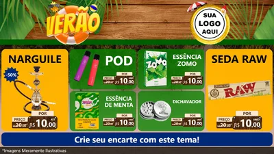 Modelo de TV para TV Horizontal com o tema Verão para Tabacaria