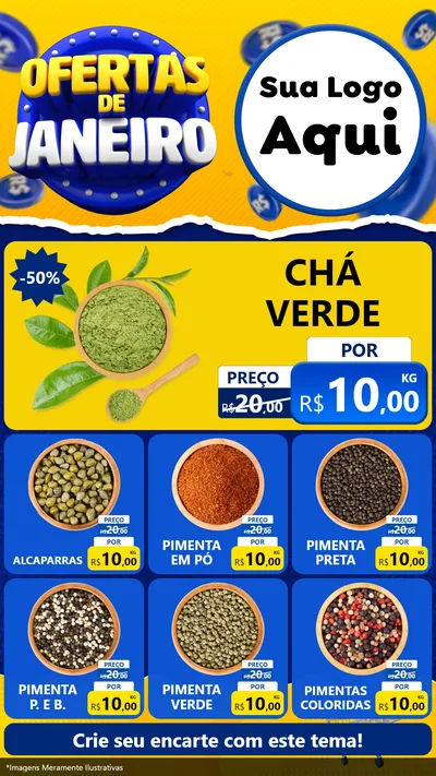 Modelo de Rede Social para Stories com o tema Ofertas de Janeiro para Produtos Naturais