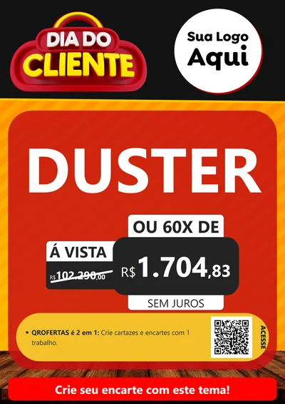 Modelo de Cartaz para Cartaz A4 Vertical com o tema Dia do Cliente para Concessionaria de Carros