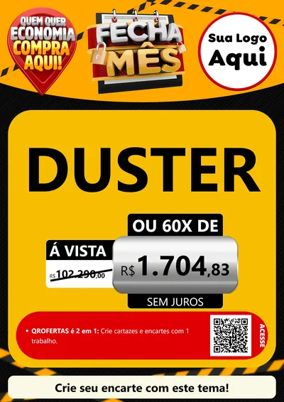 Modelo de Cartaz para Cartaz A4 Vertical com o tema Fecha Mês para Concessionaria de Carros
