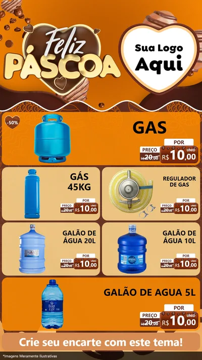 Modelo de TV para TV Vertical com o tema Feliz Páscoa para Água e gás
