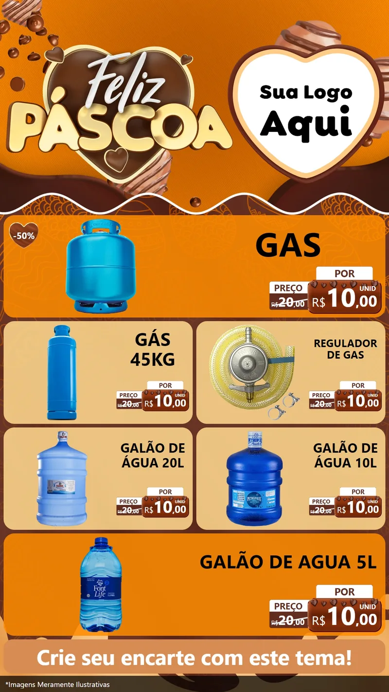 Modelo de TV para TV Vertical com o tema Feliz Páscoa para Água e gás