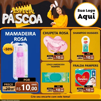 Modelo de Rede Social para Feed Facebook com o tema Especial Páscoa para Bebês