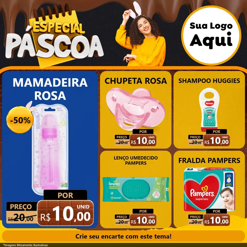 Modelo de Rede Social para Feed Facebook com o tema Especial Páscoa para Bebês