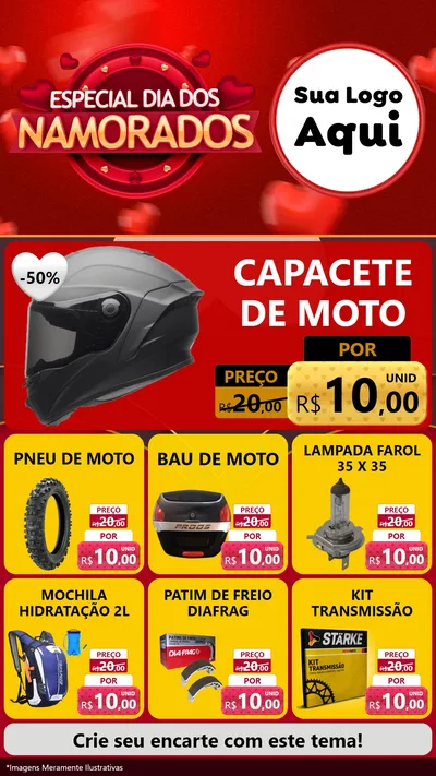 Modelo de Rede Social para Stories com o tema Especial Dia Dos Namorados para Moto peças
