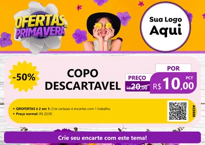 Modelo de Cartaz para Cartaz A4 Horizontal com o tema Ofertas Da Primavera para Embalagens