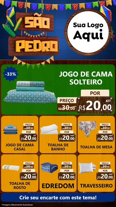 Modelo de Rede Social para Stories com o tema São Pedro para Cama, Mesa e Banho