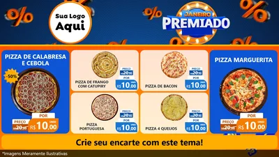Modelo de TV para TV Horizontal com o tema Janeiro Premiado para Pizzaria