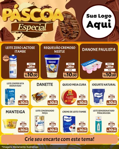 Modelo de Rede Social para Feed Instagram com o tema Páscoa Especial para Frios e Laticínios