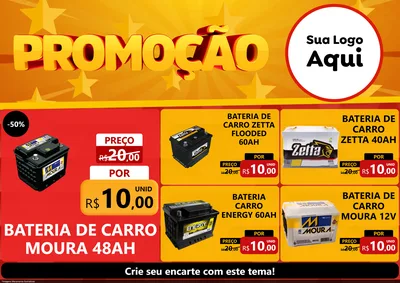 Modelo de Encarte para Encarte A4 Horizontal com o tema Promoção para Baterias Elétricas