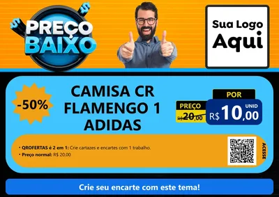 Modelo de Cartaz para Cartaz A4 Horizontal com o tema Preço Baixo para Roupas e acessórios