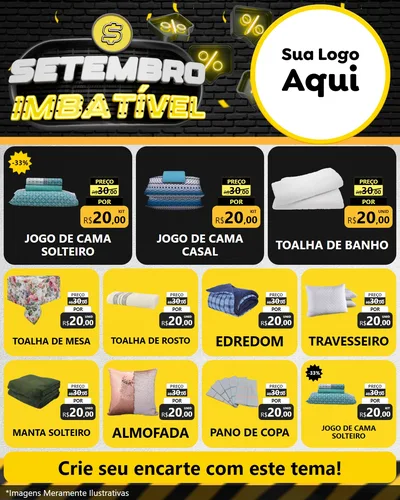 Modelo de Rede Social para Feed Instagram com o tema Setembro Imbatível para Cama, Mesa e Banho