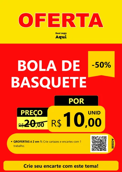 Modelo de Cartaz para Cartaz A4 Vertical com o tema OFERTA - Vermelho Cartaz para Artigos Esportivos