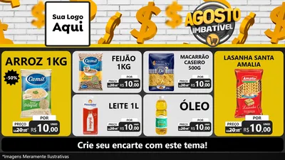 Modelo de TV para TV Horizontal com o tema Agosto imbatível para Supermercado