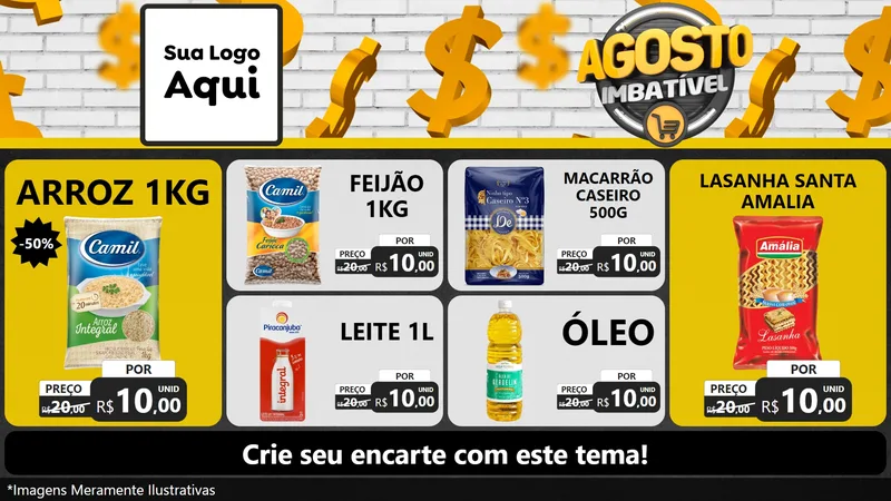 Modelo de TV para TV Horizontal com o tema Agosto imbatível para Supermercado