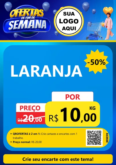 Modelo de Cartaz para Cartaz A4 Vertical com o tema Ofertas de Fim de Semana para Hortifrúti