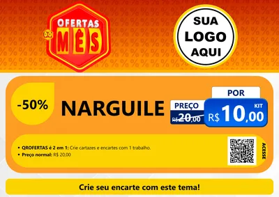 Modelo de Cartaz para Cartaz A4 Horizontal com o tema Ofertas do Mês para Tabacaria