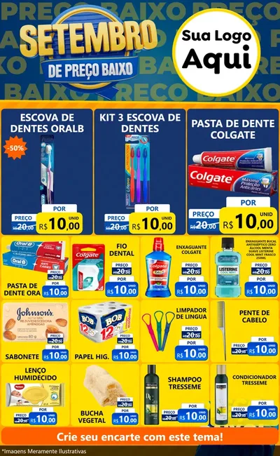 Modelo de Encarte para Encarte Grande com o tema Setembro De Preço Baixo para Higiene Pessoal