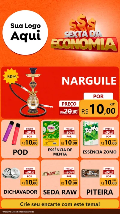 Modelo de Rede Social para Stories com o tema Sexta da Economia para Tabacaria