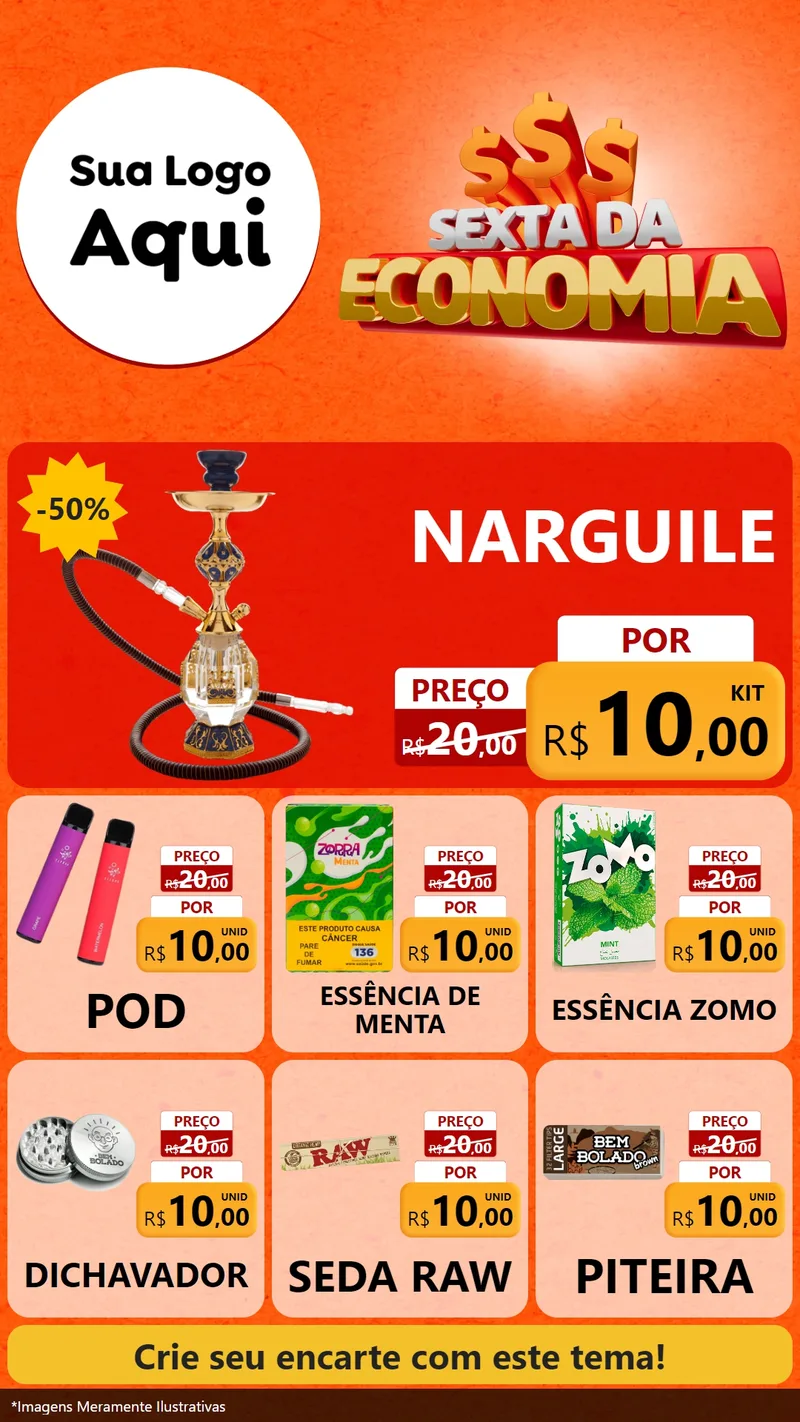 Modelo de Rede Social para Stories com o tema Sexta da Economia para Tabacaria