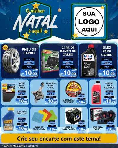 Modelo de Rede Social para Feed Instagram com o tema O Melhor Natal É Aqui! para Auto peças
