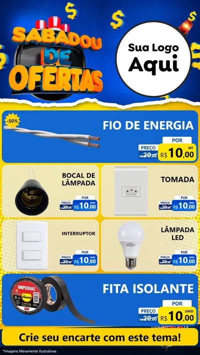 Modelo de TV para TV Vertical com o tema Sabadou de Ofertas para Materiais Elétricos