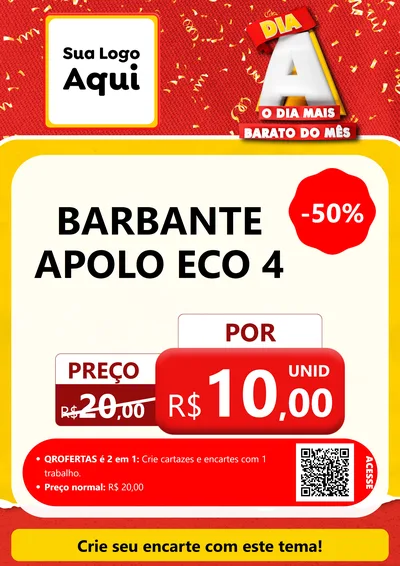 Modelo de Cartaz para Cartaz A4 Vertical com o tema Dia A o Dia Mais Barato do Mês para Armarinho e Aviamentos