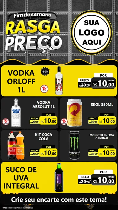 Modelo de TV para TV Vertical com o tema Fim de Semana Rasga Preço para Distribuidora de bebidas
