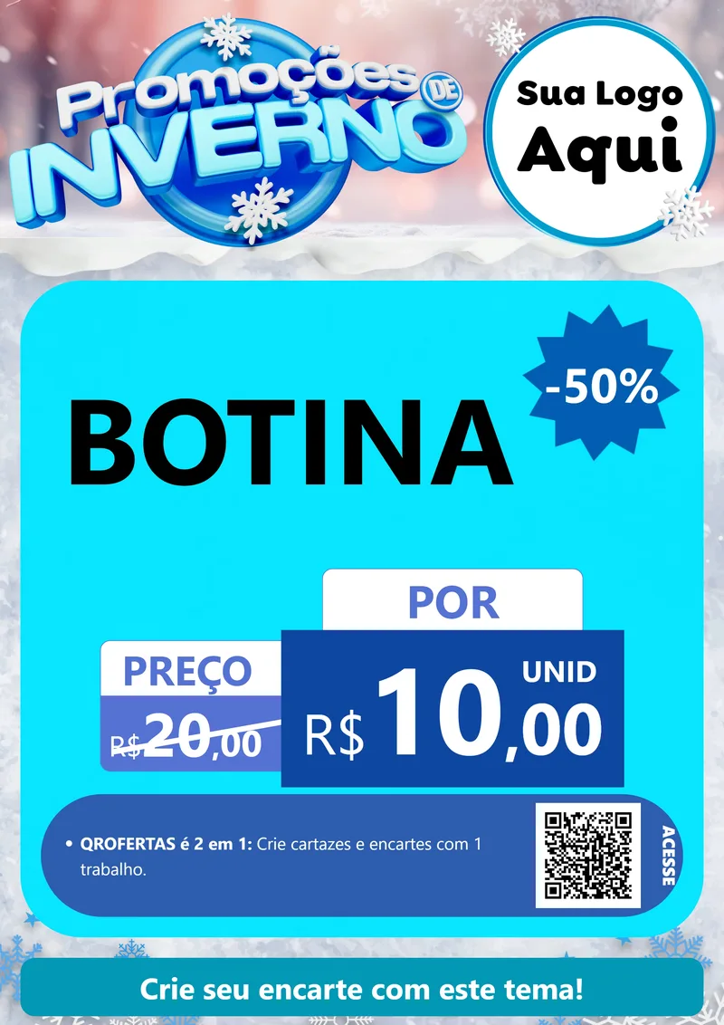 Modelo de Cartaz para Cartaz A4 Vertical com o tema Promoções de Inverno para Agropecuária