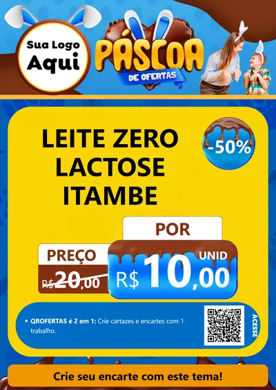 Modelo de Cartaz para Cartaz A4 Vertical com o tema Páscoa de Ofertas para Frios e Laticínios
