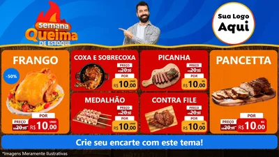 Modelo de TV para TV Horizontal com o tema Semana Queima de Estoque para Assados